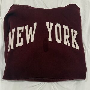 Brandy Melville Burgundy Sweater with New York Print